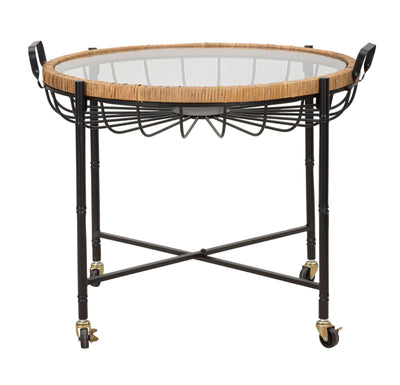 Table basse en verre avec structure en métal noir – Design moderne Cebu