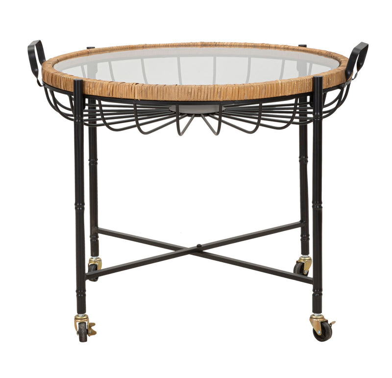 Table basse en verre avec structure en métal noir – Design moderne Cebu