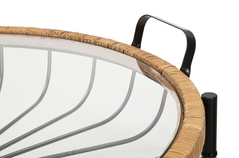 Table basse en verre avec structure en métal noir – Design moderne Cebu