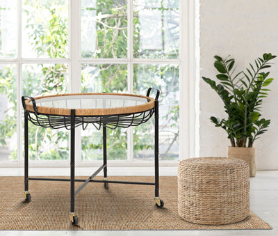 Table basse en verre avec structure en métal noir – Design moderne Cebu