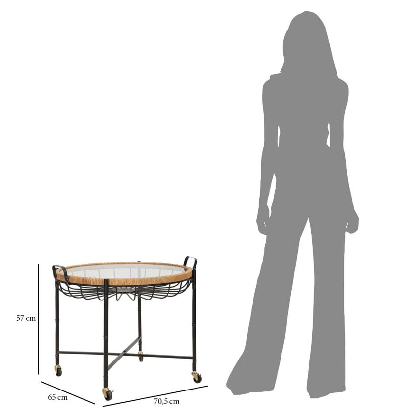Table basse en verre avec structure en métal noir – Design moderne Cebu