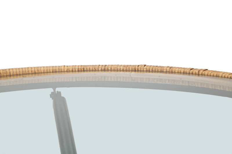 Table basse ronde avec base en rotin – Saint Barth Rotondo