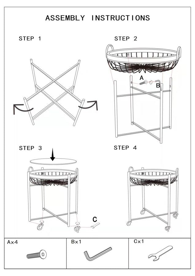 Chariot rond en rotin avec double étagère – Chariot de service Cebu