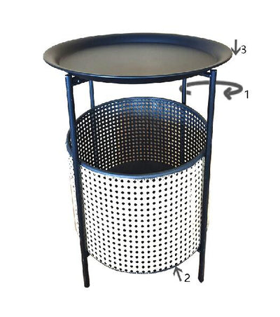 Table d'appoint ronde avec plateau noir – Osaka Table d'appoint