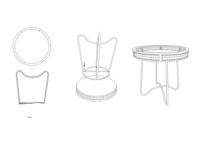 Table d'appoint ronde avec pieds dorés – Table d'appoint moderne Fuji