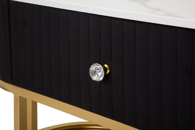 Meuble TV en bois noir avec base dorée – Montpellier Meuble moderne