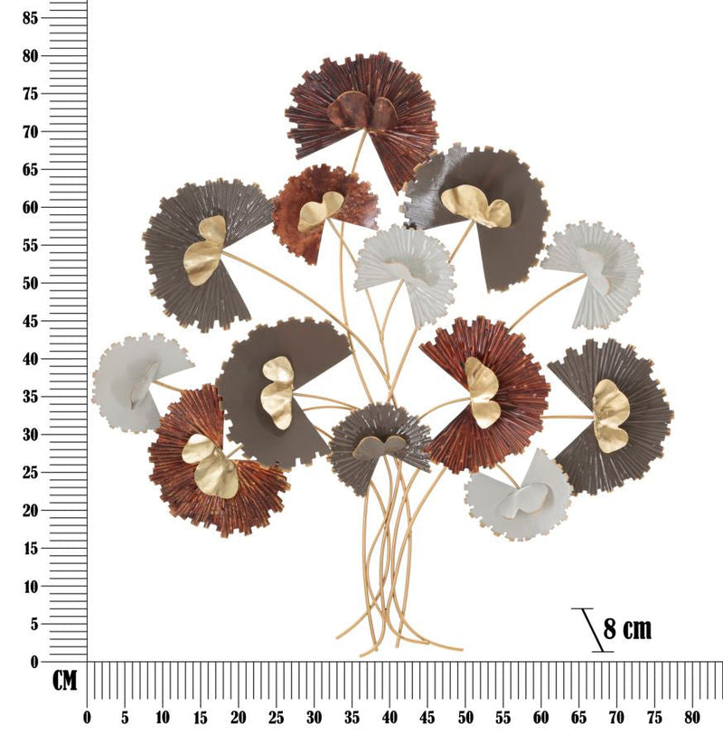 Décor mural en forme d’arbre floral en métal