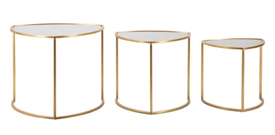 Ensemble de 3 tables basses gigognes avec plateau triangulaire – Style moderne