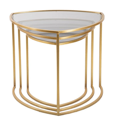 Ensemble de 3 tables basses gigognes avec plateau triangulaire – Style moderne