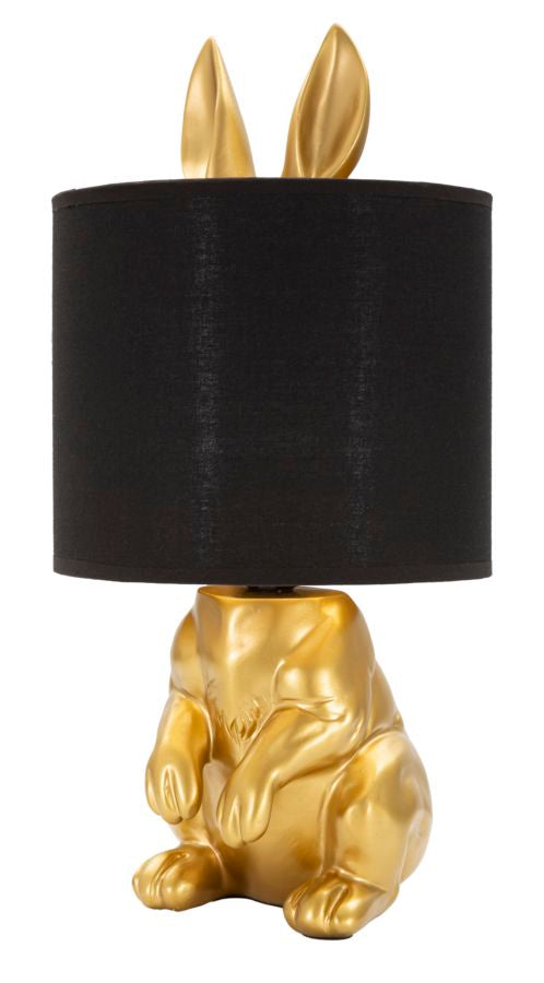 Lampe à poser moderne en forme de lapin, dorée et noire