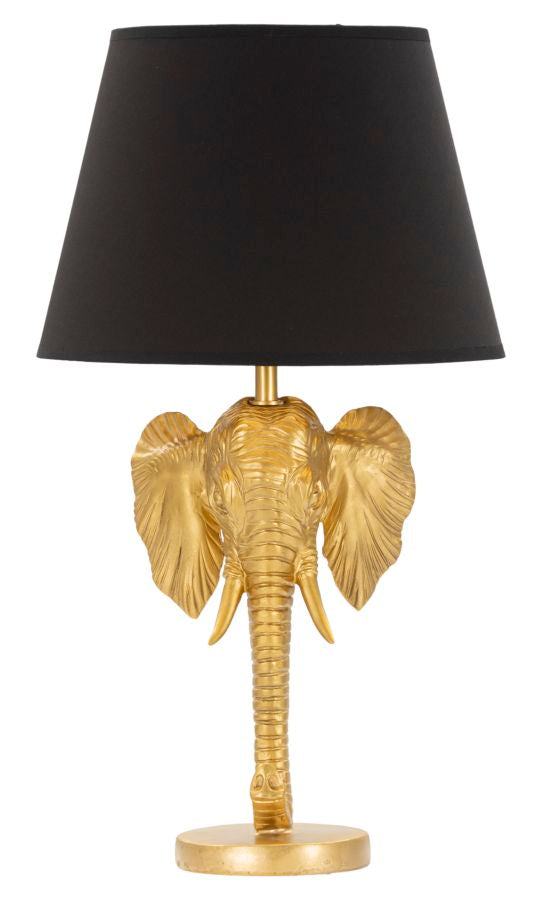 Lampe à poser éléphant moderne noir et doré