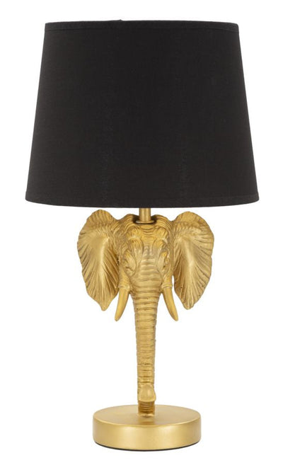 Lampe à poser éléphant moderne noir et doré