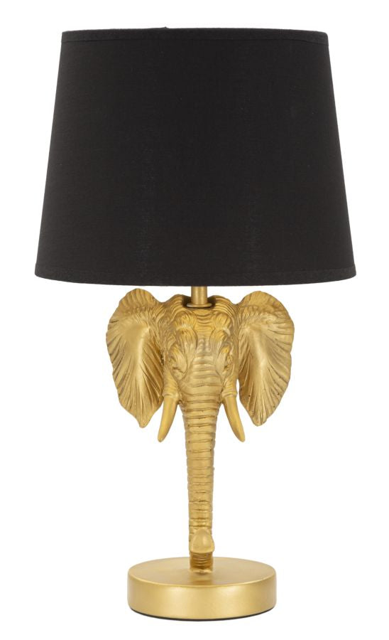 Lampe à poser éléphant moderne noir et doré