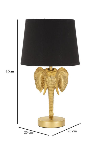 Lampe à poser éléphant moderne noir et doré