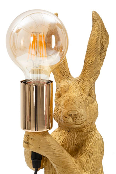 Lampe à poser lapin doré