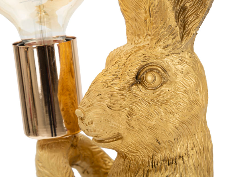 Lampe à poser lapin doré