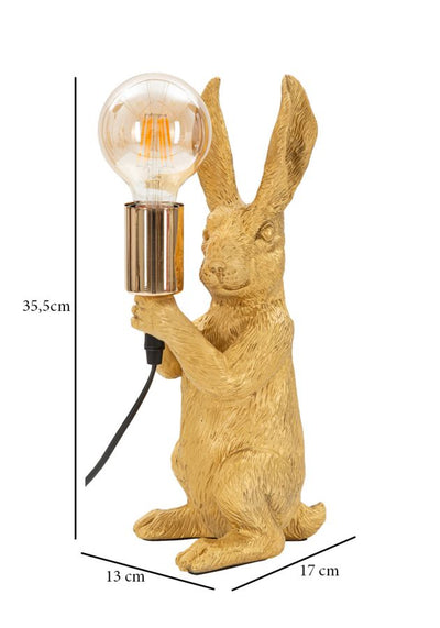 Lampe à poser lapin doré