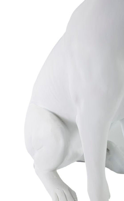 Statue de chien blanc avec couronne dorée (décoration moderne)