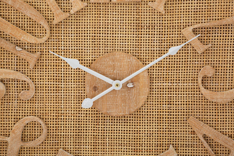 Horloge murale moderne en rotin