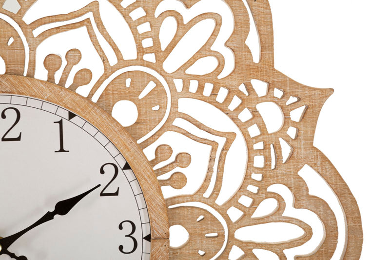 Horloge murale Mandala en bois