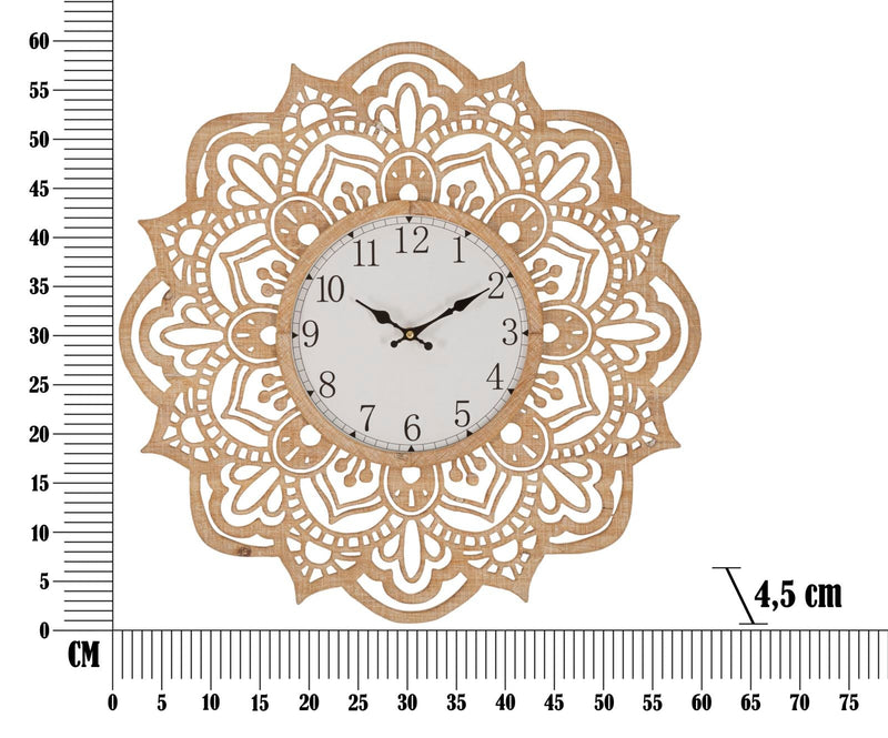 Horloge murale Mandala en bois