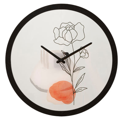 Horloge murale florale Boho en métal et verre