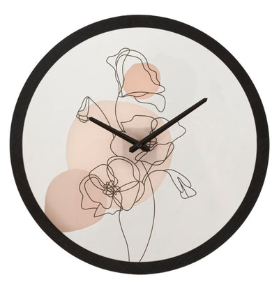 Horloge murale florale Boho en métal et verre