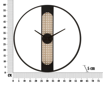 Horloge murale moderne en métal et bois