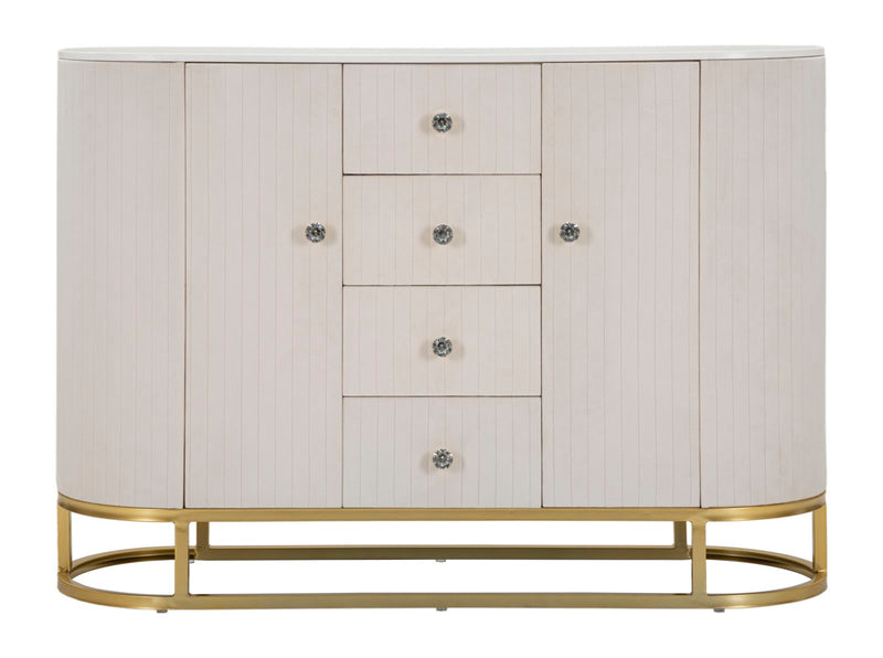 Armoire en bois crème avec base dorée – Montpellier Storage