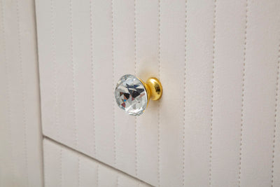 Armoire en bois crème avec base dorée – Montpellier Storage