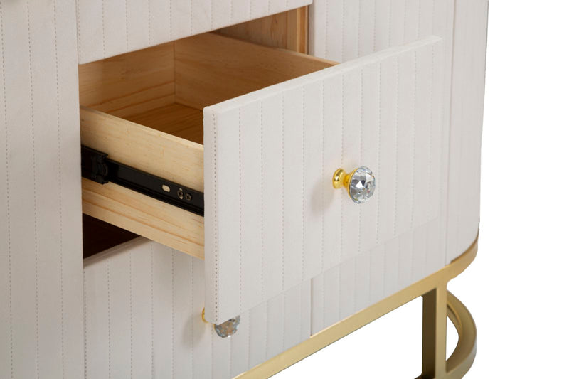 Armoire en bois crème avec base dorée – Montpellier Storage