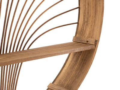 Étagère murale ronde en rotin – Design bohème moderne Fuji