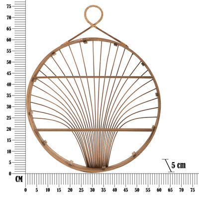Étagère murale ronde en rotin – Design bohème moderne Fuji