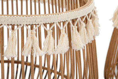 Lot de 2 paniers de rangement en rotin – Conteneurs décoratifs Fuji