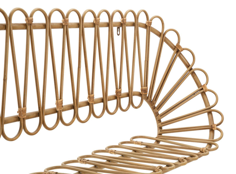 Étagère murale à 2 niveaux – Rangement en rotin Panama