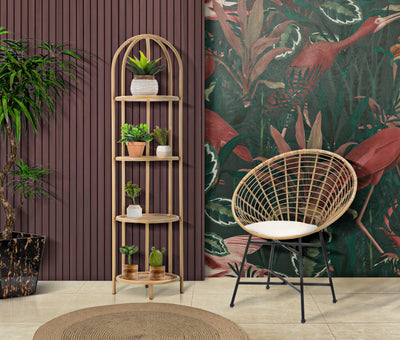 Étagère haute en rotin avec arches – Panama Open Bookcase