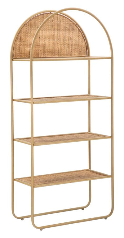 Bibliothèque ronde en rotin – Meuble de rangement ouvert Panama