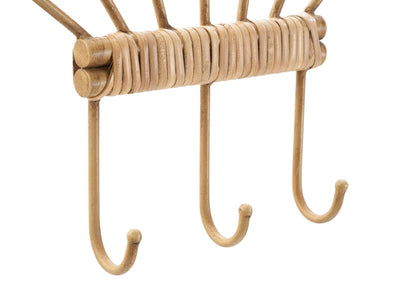 Crochet mural avec 3 crochets – Organisateur en rotin Panama