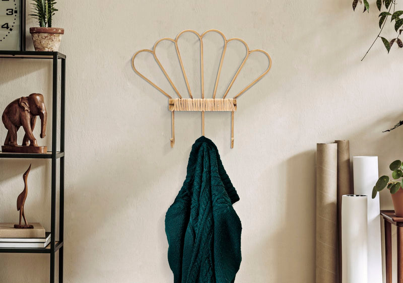 Crochet mural avec 3 crochets – Organisateur en rotin Panama