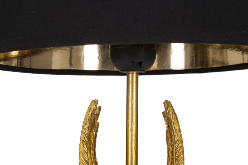 Lampe à poser moderne avec ailes dorées et noires