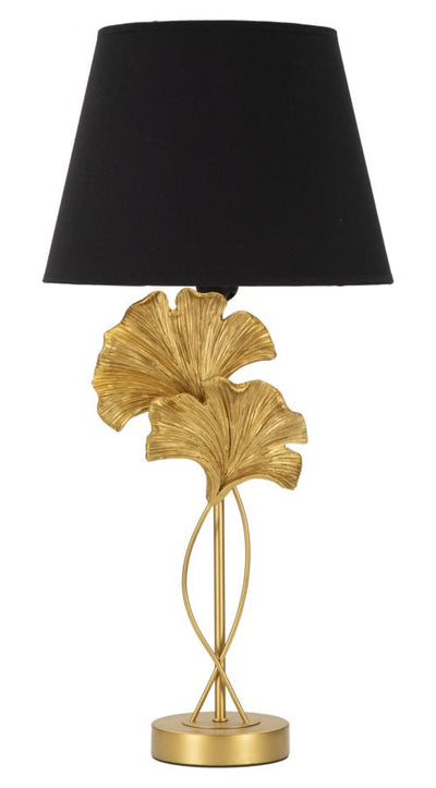 Lampe à poser moderne à feuilles dorées et noires