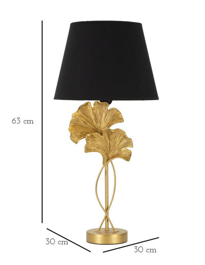 Lampe à poser moderne à feuilles dorées et noires