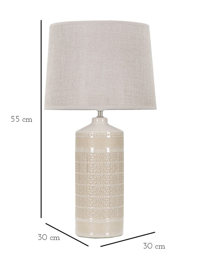 Lampe à poser en céramique blanche