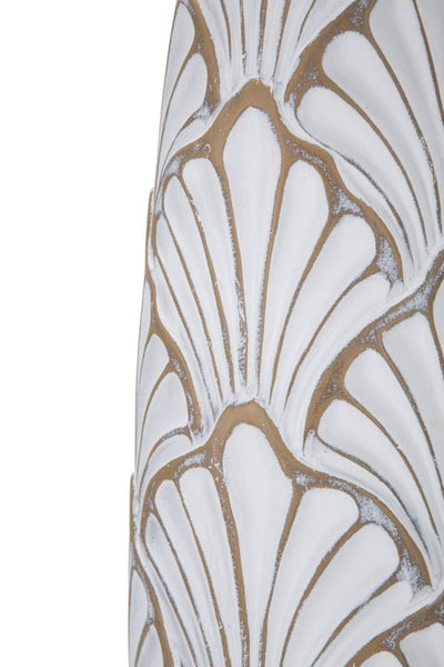 Grand vase moderne blanc avec motifs de coquillages