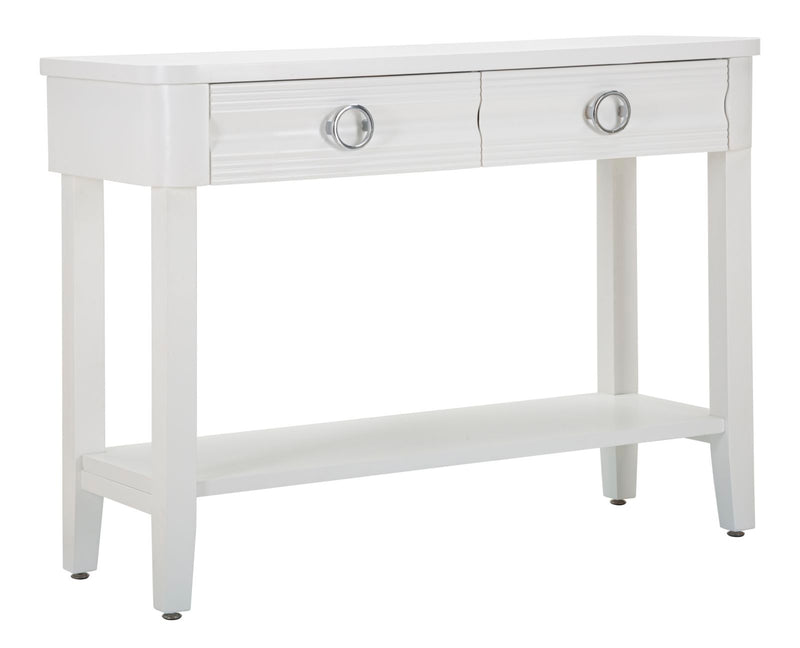 Console en bois blanc avec tiroirs – Collection Shine