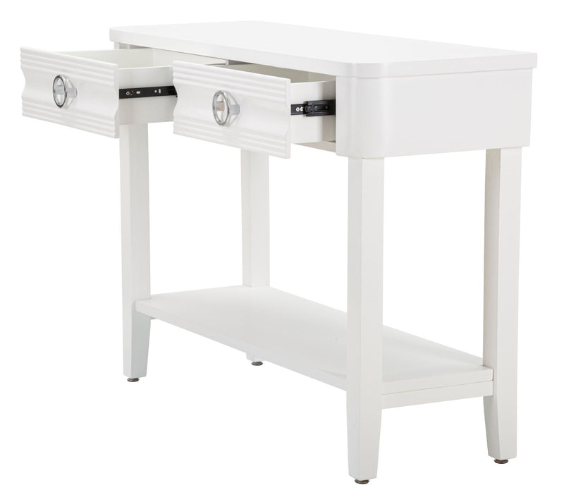 Console en bois blanc avec tiroirs – Collection Shine