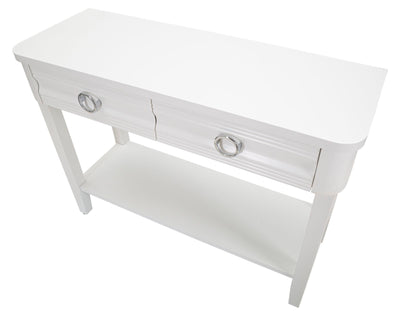 Console en bois blanc avec tiroirs – Collection Shine