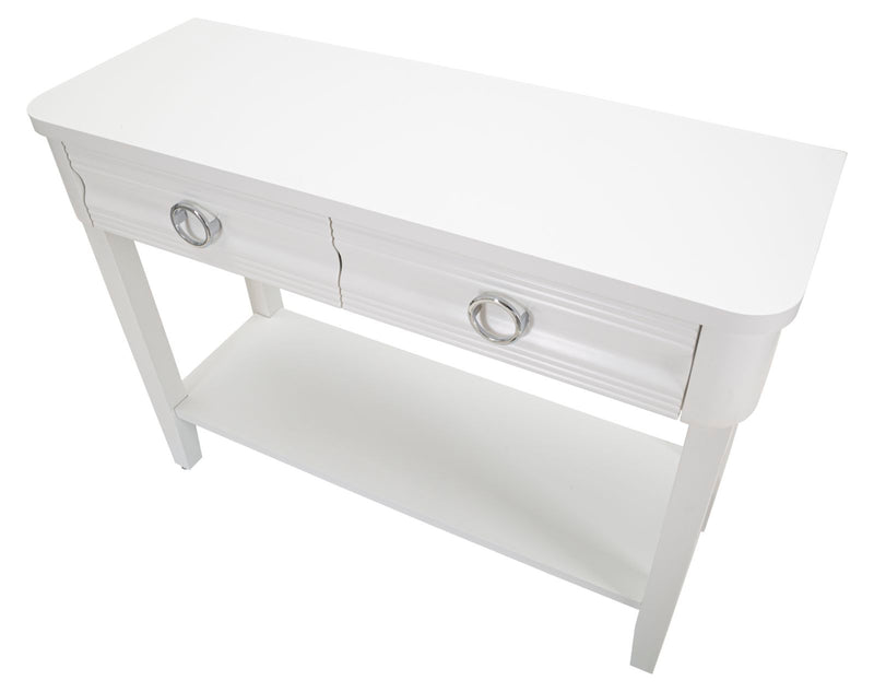 Console en bois blanc avec tiroirs – Collection Shine