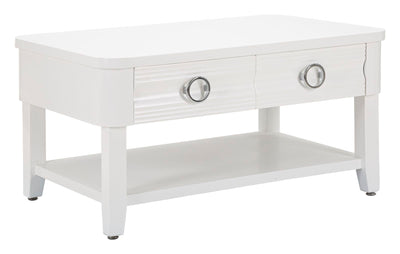 Table basse rectangulaire blanche