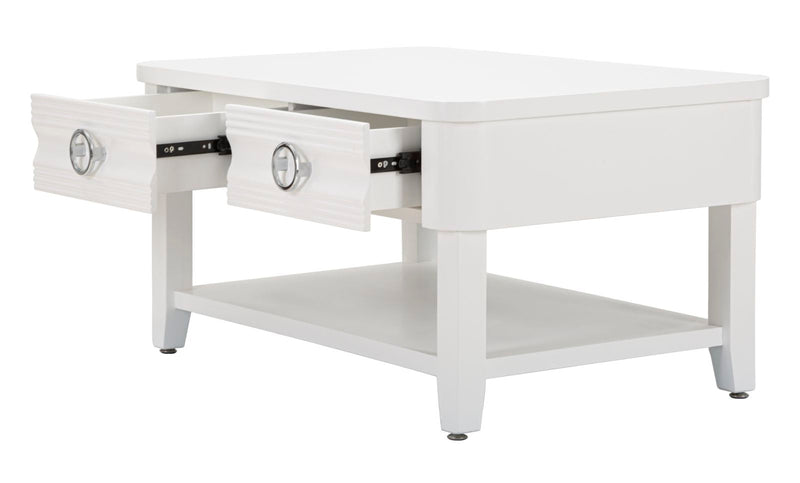 Table basse rectangulaire blanche